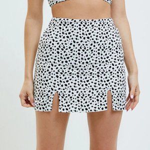 Pacsun Double Slit Dalmatian Print Mini Skirt